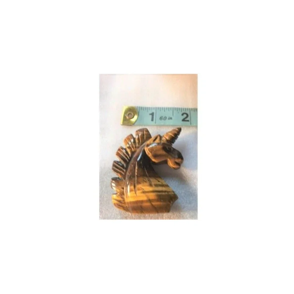 Yellow Tiger Eye Unicorn Carving